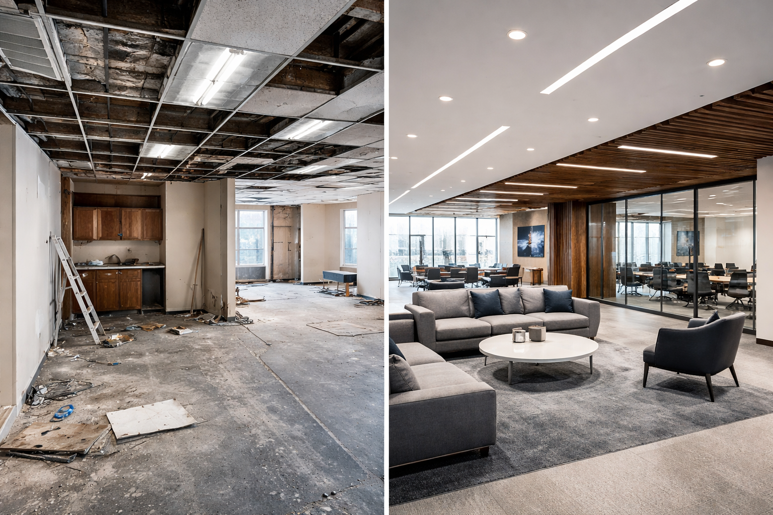 Older building being transformed and renovated